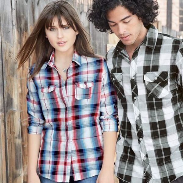 Burnside - Women's Long Sleeve Plaid Shirt Thumbnail