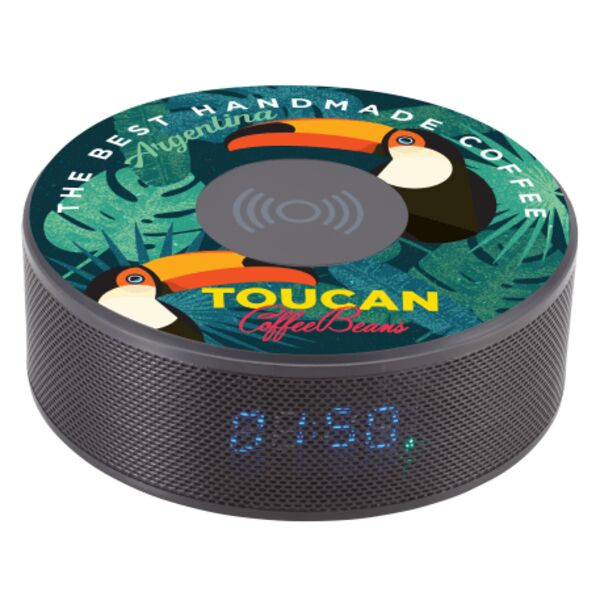 Bluetooth Speaker Clock w/Wireless Charging Thumbnail